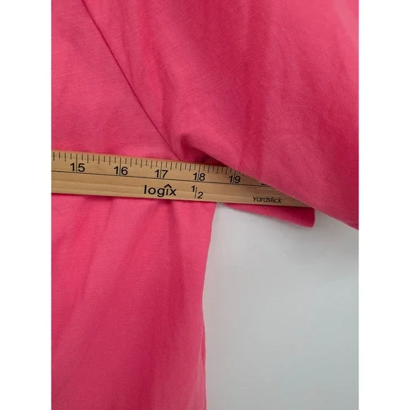 Ann Taylor Blouse Ruffle Top Womens Medium Pink Flutter Sleeve Blouse Girly - Picture 6 of 8